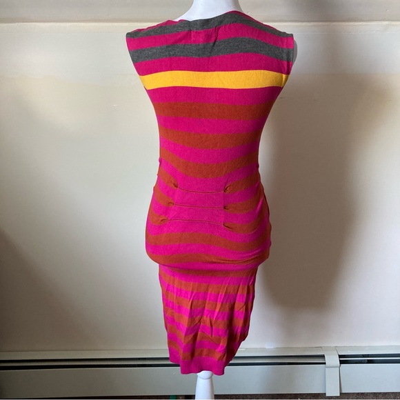 Ted Baker London Pink Striped Sleeveless Bodycon Dress size 1 - Picture 3 of 5